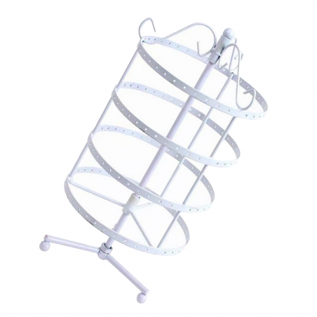 Espositore Portagioie a 4 Piani Struttura Girevole Bianco Ideale per Orecchini