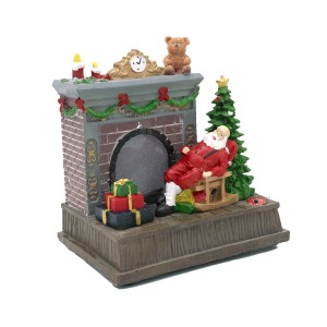 Scenario giostra natalizia camino e Babbo Natale 997099... 2