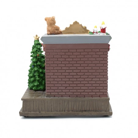 Scenario giostra natalizia camino e Babbo Natale 997099 illuminazione e musica