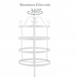 Espositore Portagioie a 4 Piani Struttura Girevole Bianco... 2