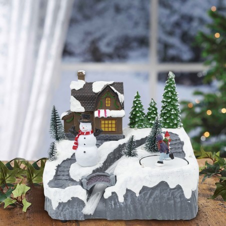 Giostrina scenario natalizio innevato 753466 musica luci movimento con ruscello