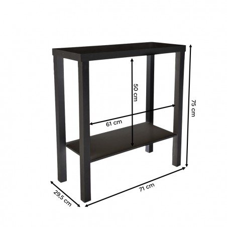 Tavolo Consolle 2 Ripiani in Legno 561751 Tavolo Bianco da Ingresso o Corridoio