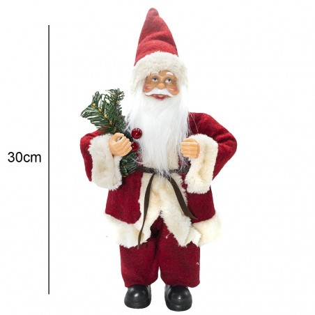 Babbo Natale Rosso e Crema 144186 Addobbo Natalizio Decorazione da 30H cm