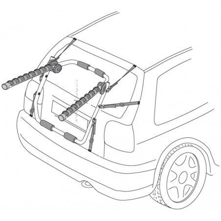 APOLLO XONE Supporto Portabici per Bagagliaio Auto Universale 3 Bici 250kg