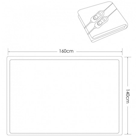 Scaldaletto Elettrico Matrimoniale DCG Termocoperta Poliestere 2 Livelli 160x140