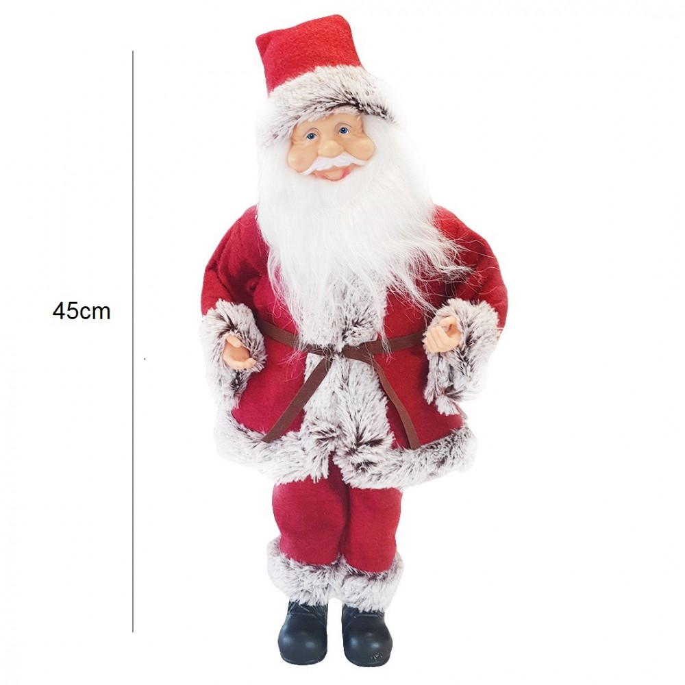Babbo Natale Rosso e Grigio 144195 45H cm con...