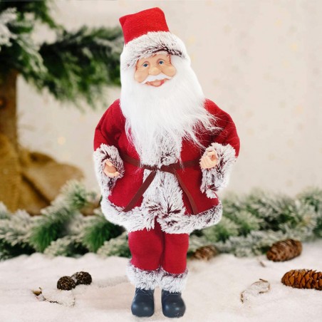 Babbo Natale Rosso e Grigio 144195 45H cm con Meccanismo a Carillon e Suoni