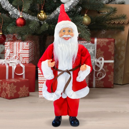 Babbo Natale Vestito Rosso art. 144200 Addobbo Natalizio 50H cm con Minilucciole