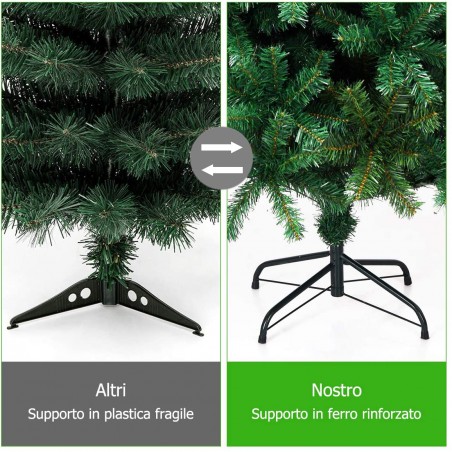Albero Di Natale 180H Cm 164052 Con 780 Rami Pieghevoli In PVC Abete Artificiale