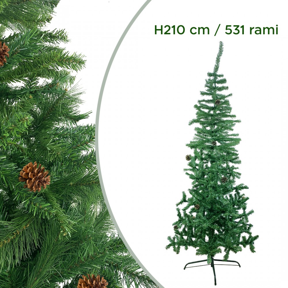 Albero di Natale 210H cm 245007 con 531 rami...