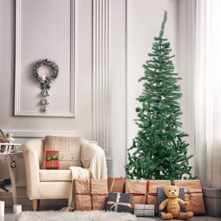 Albero di Natale 210H cm 245007 con 531 rami pieghevoli in PVC abete artificiale