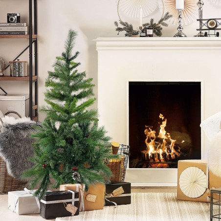 Albero di Natale 120H cm 164049 con 380 rami pieghevoli in PVC abete artificiale