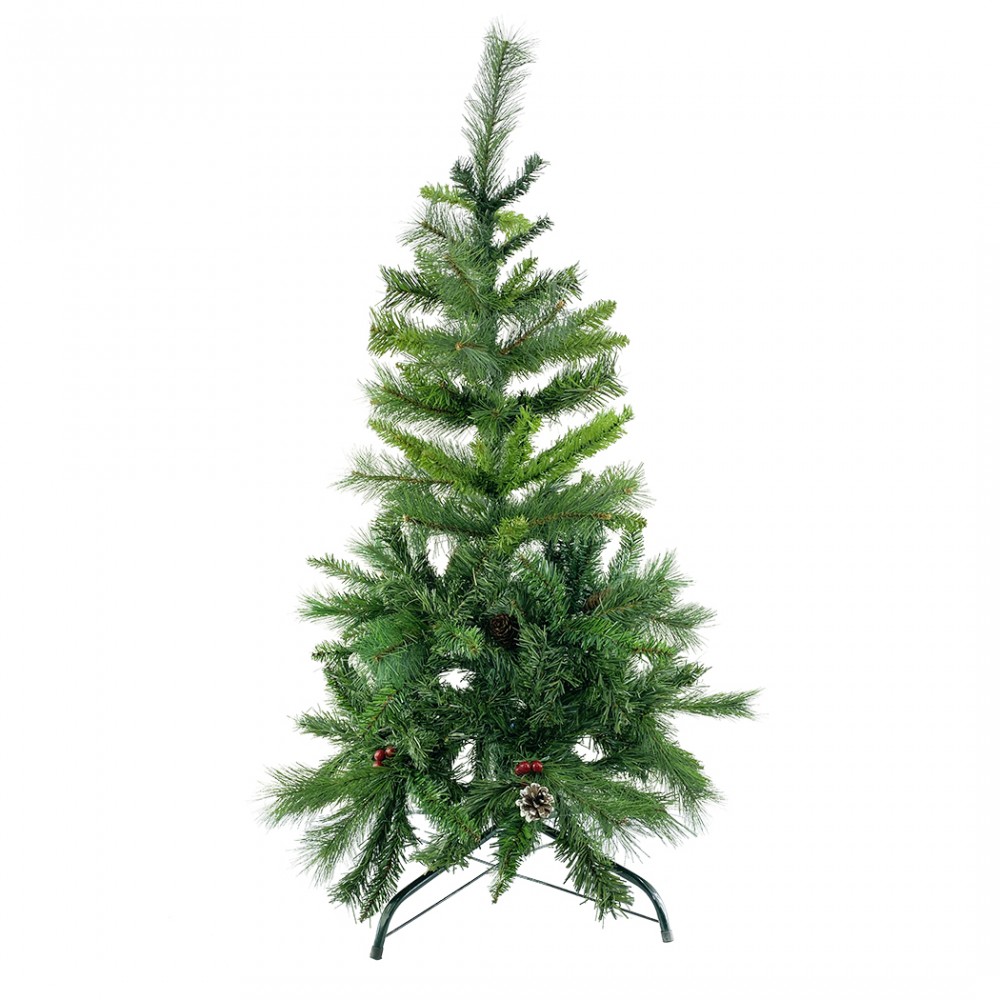 Albero di Natale 120H cm 164049 con 380 rami pieghevoli in PVC abete artificiale