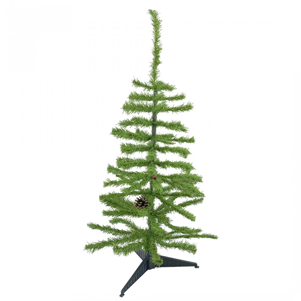 Albero Di Natale 70H Cm 245001 Rami pieghevoli e pigne Abete Artificiale in PVC