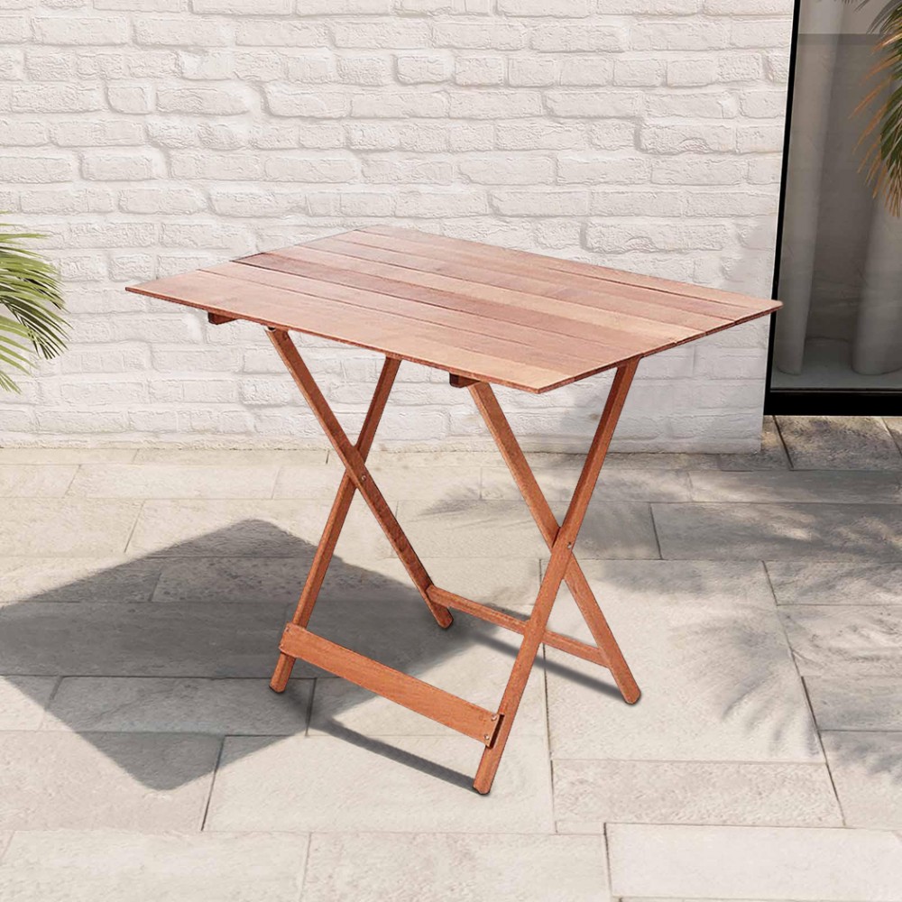 Tavolo pieghevole 100 x 60 cm in legno naturale...