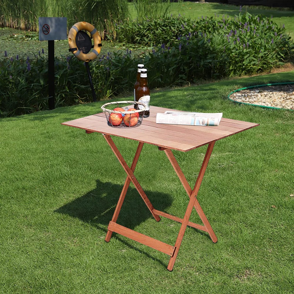 Tavolo pieghevole 100 x 60 cm in legno naturale...