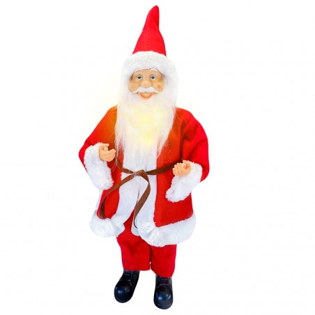 Babbo Natale Vestito Rosso art. 144200 Addobbo Natalizio 50H cm con Minilucciole