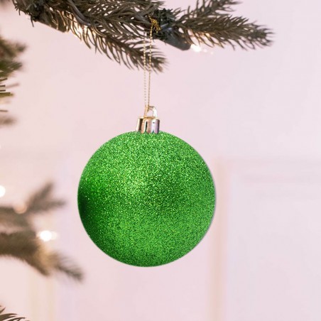 Pack 24 Sfere 7 cm Natalizie 389090 Palle di Natale Verde Decorazioni per Alberi