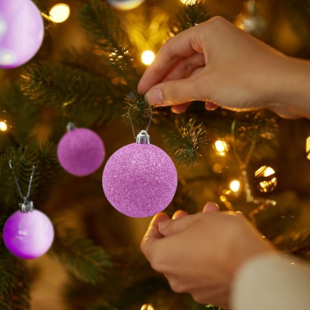 Pack 24 Sfere 7 cm Natalizie 389088 Palle Natale Rosa 7cm Decorazioni per Alberi