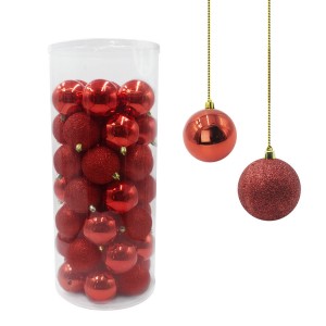 Pack 48 Sfere 7 cm Natalizie 389093 Palle di Natale Rosse Decorazioni per Alberi