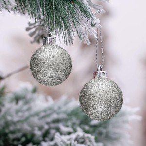 Pack 48 Sfere 7cm Natalizie 389094 Palle Natale Argento... 2