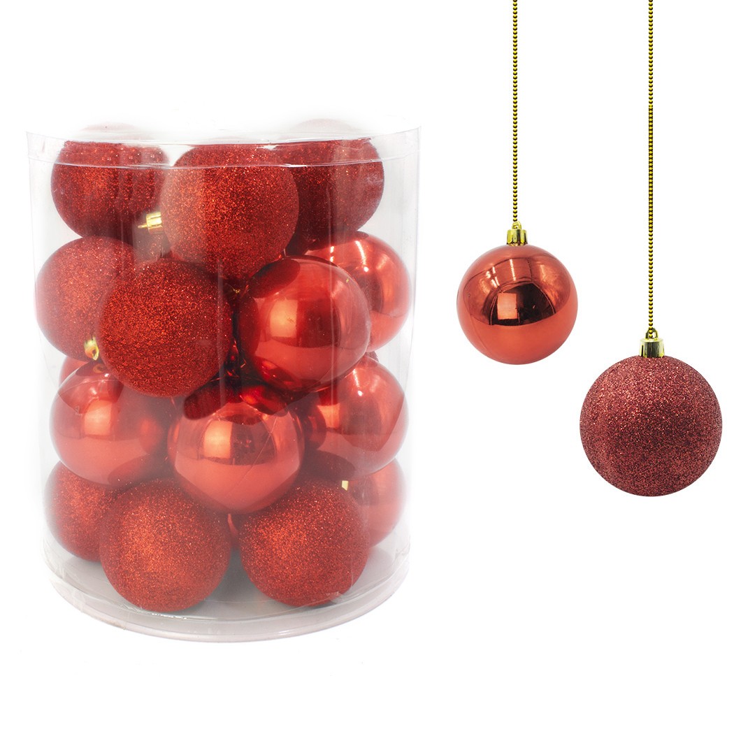 Palline di Natale ornamenti, 24 confezioni infrangibili decorazioni per albero di Natale, 6 cm, set di palline di Natale per feste di nozze, decorazione con corda da appendere (Champagne