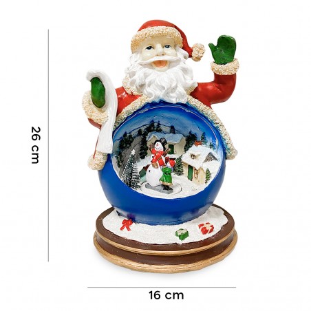 Babbo Natale in Resina 361025 con Luci Musica e Movimento con Scenario Natalizio