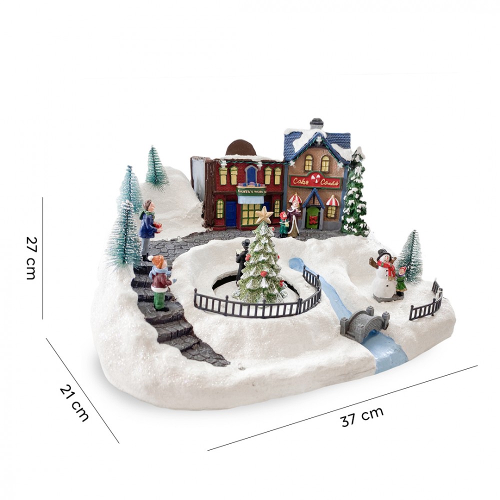 Villaggio Natalizio Innevato 361038 Giostra con...