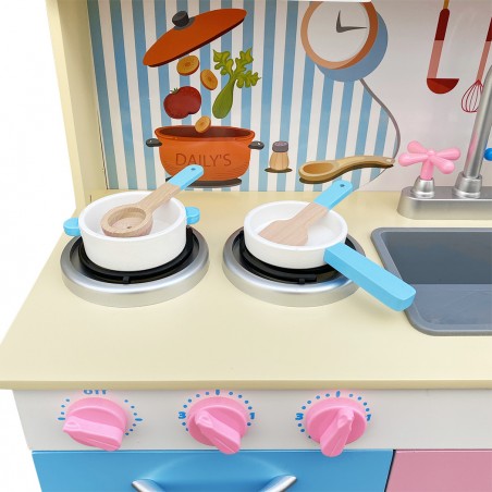 Cucina chef per bambini con accessori 720700 in legno 90Hx30Px53L cm