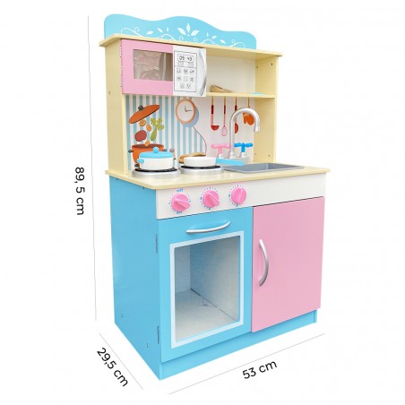 Cucina chef per bambini con accessori 720700 in legno 90Hx30Px53L cm