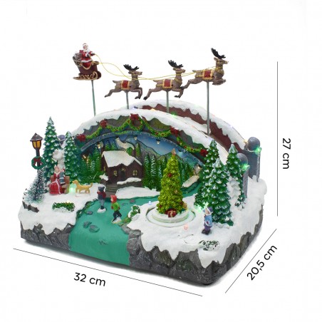 Villaggio Natalizio 997525 Scenario con musica luci e movimento 27x20x32 cm