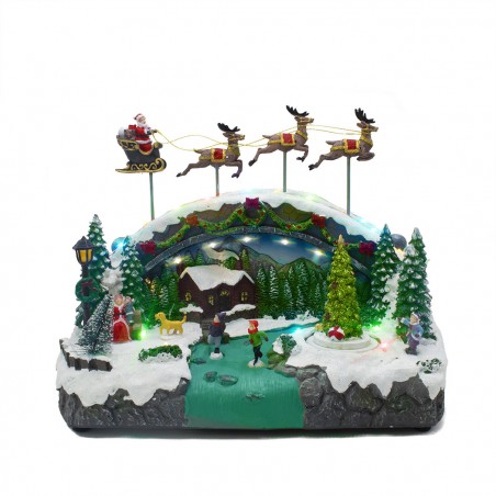 Villaggio Natalizio 997525 Scenario con musica luci e movimento 27x20x32 cm