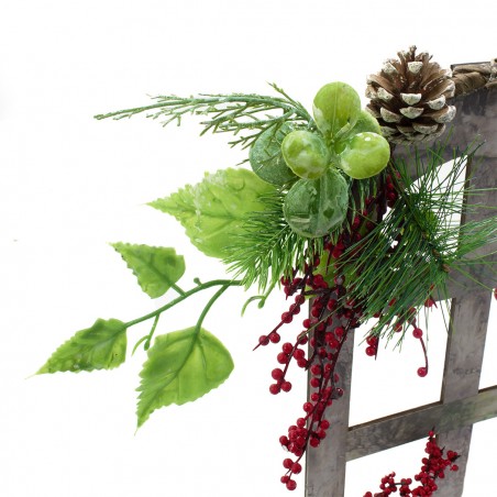 Ornamento Finestra dietroporta con fiore 868252 Decorazione di Natale in legno