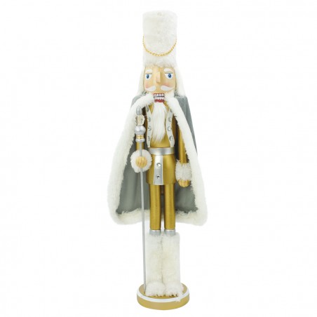 Soldatino schiaccianoci di Natale 048390 in legno decorazione con scettro 50H cm