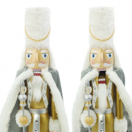 Soldatino schiaccianoci di Natale 048390 in legno decorazione con scettro 50H cm