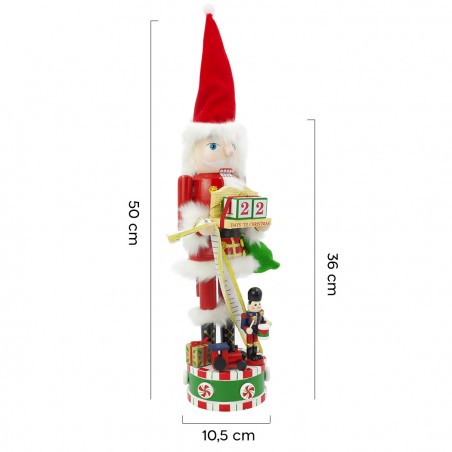 Soldato schiaccianoci di Natale con calendario 030272 struttura in legno 36H cm