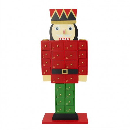 Soldato schiaccianoci con calendario dell'avvento 848353 in legno 46Hx19Lx9P cm