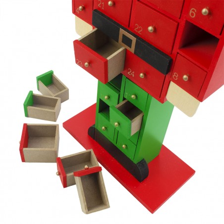 Soldato schiaccianoci con calendario dell'avvento 848353 in legno 46Hx19Lx9P cm