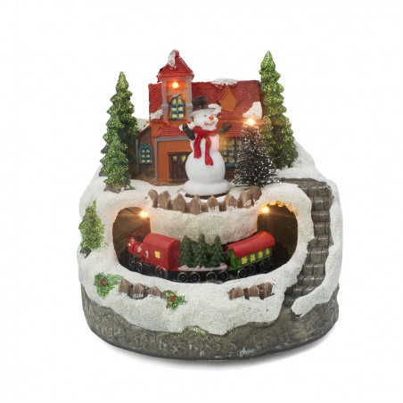 Giostrina scenario natalizio 997068 musica luci movimento trenino 13Hx12Lx11P cm