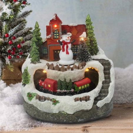 Giostrina scenario natalizio 997068 musica luci movimento trenino 13Hx12Lx11P cm