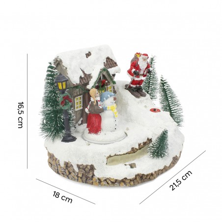 Giostrina Scenario Natalizio Innevato 996986 Musica luci Movimento 21Lx18Px16Hcm