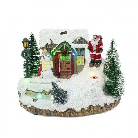 Giostrina Scenario Natalizio Innevato 996986 Musica luci Movimento 21Lx18Px16Hcm