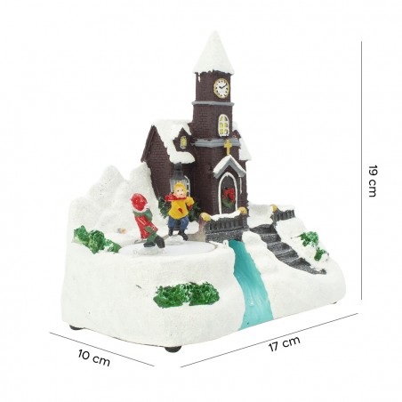 Giostrina Scenario Natalizio Innevato 901133 Musica Illuminazione e Movimento