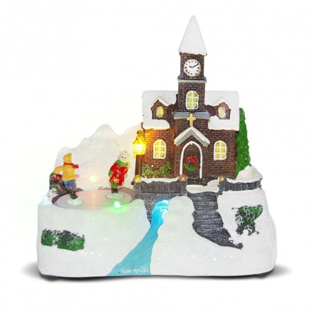 Giostrina Scenario Natalizio Innevato 901133 Musica Illuminazione e Movimento