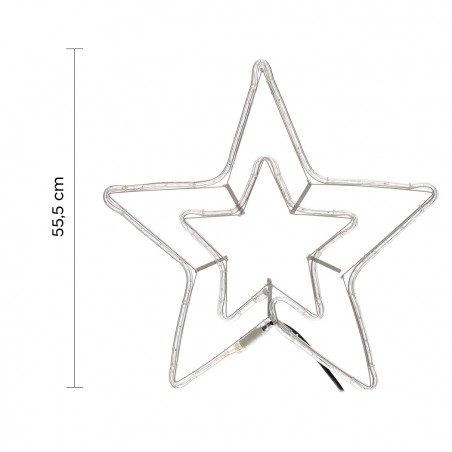 Doppia stella natalizia luminosa 757273 per esterni ip44 con led bianco caldo