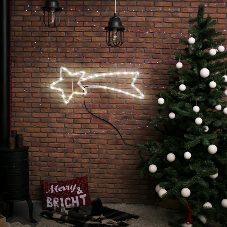 Stella cometa luminosa di Natale 297236 Led bianco freddo lampeggianti 65L cm