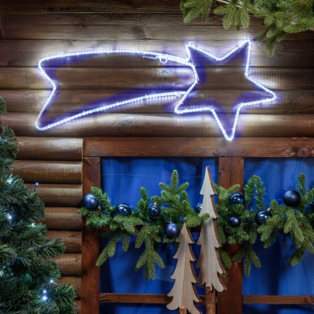 Stella cometa luminosa di Natale 297243 Luce blu con led lampeggianti 65L cm