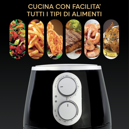 Friggitrice ad aria manuale BigChef fino a 200°C capienza 4 LT potenza 1500W