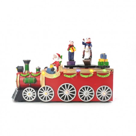 Trenino di Natale con Babbo Natale 899843 con Luci Suoni e Movimento 25x6x16 cm