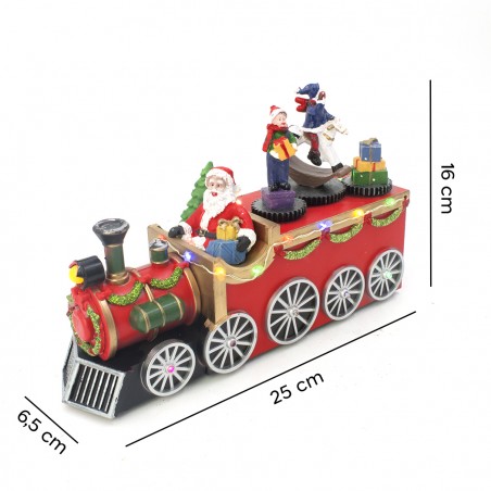 Trenino di Natale con Babbo Natale 899843 con Luci Suoni e Movimento 25x6x16 cm